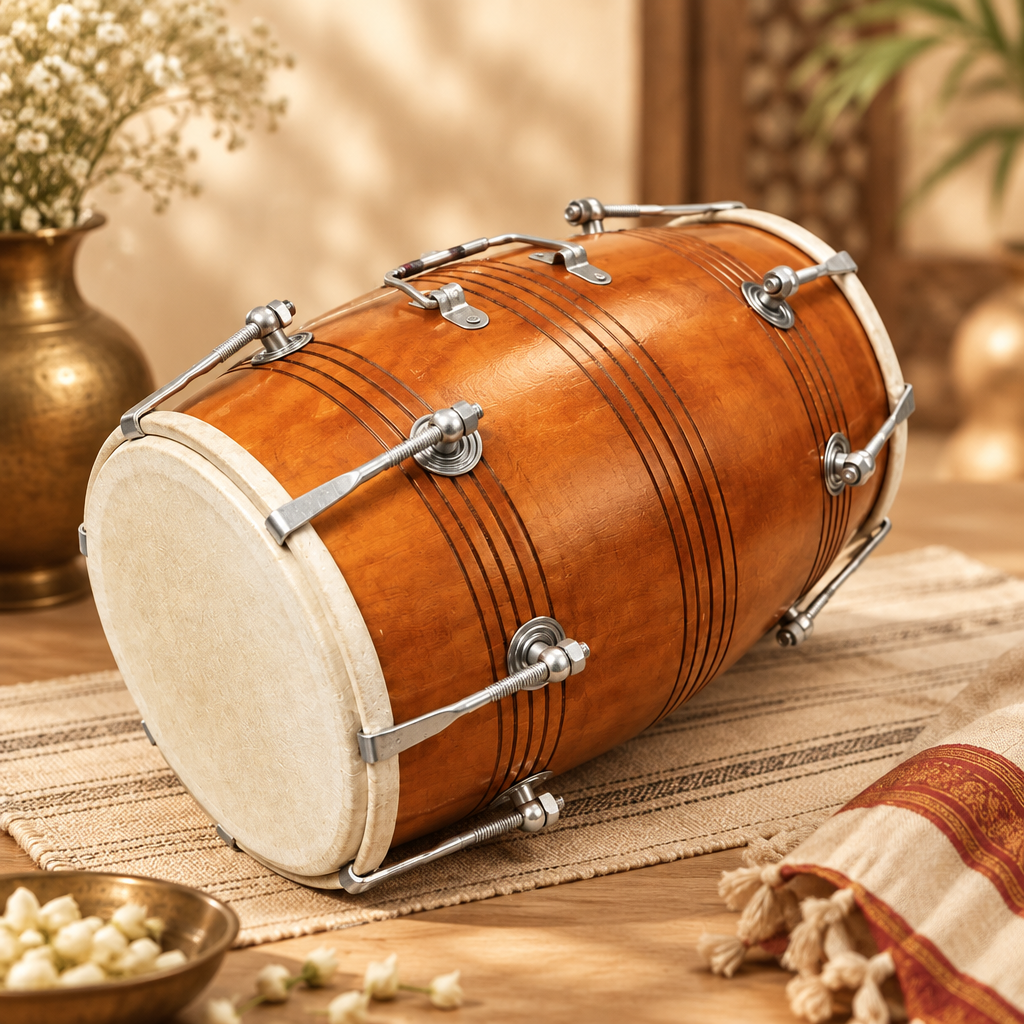 Traditional Wooden Dholak