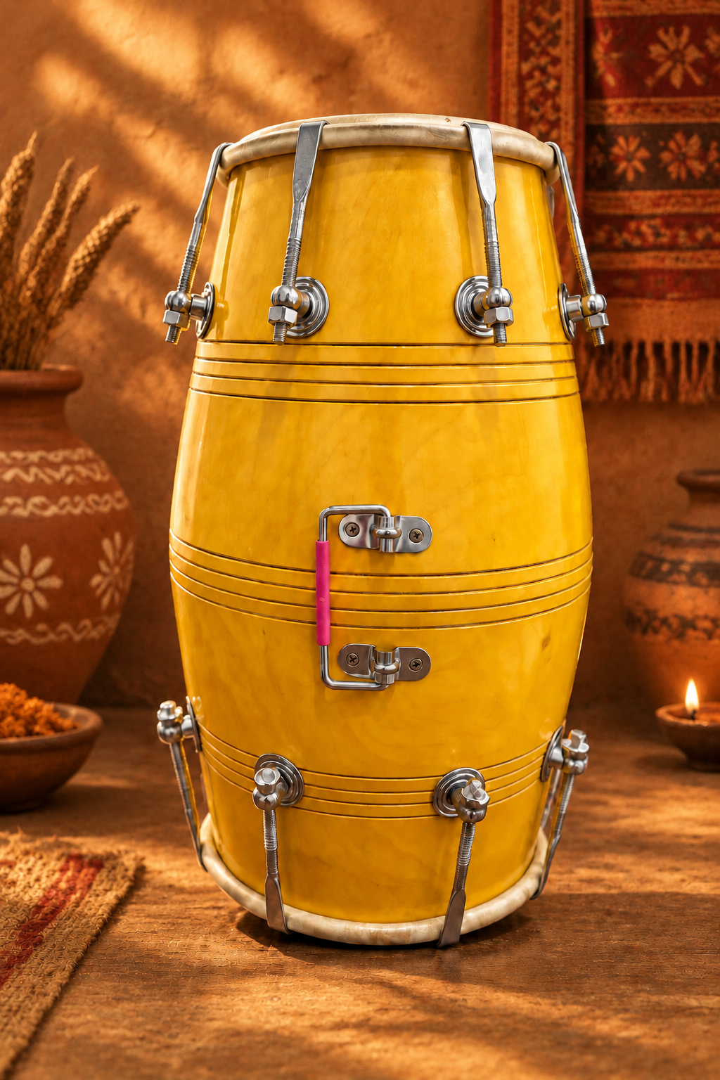 Traditional Wooden Dholak